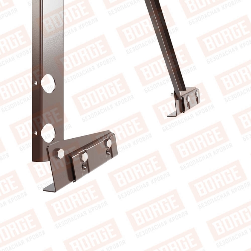 Ограждение кровельное Русский Рубеж H-90см, 3м, для фальцевой кровли, коричневый шоколад (RAL 8017)