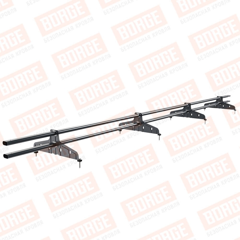 Снегозадержатель трубчатый Русский Рубеж 20х40мм, 3м, 4 опоры, антрацитово-серый (RAL 7016)