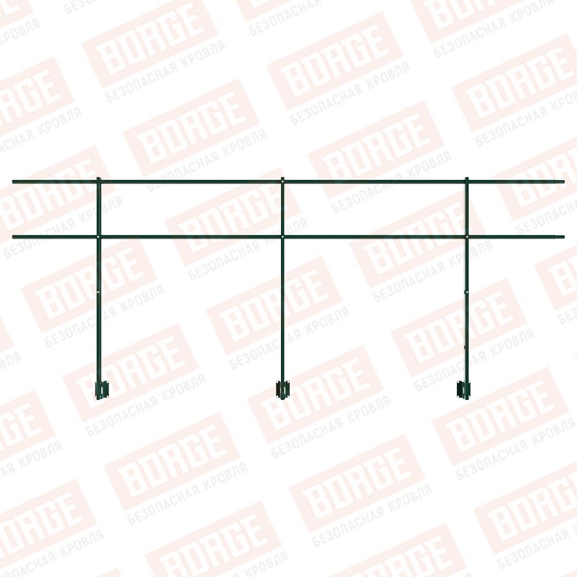 Ограждение парапетное NewLine H-120см, 3м, зеленый мох (RAL 6005)