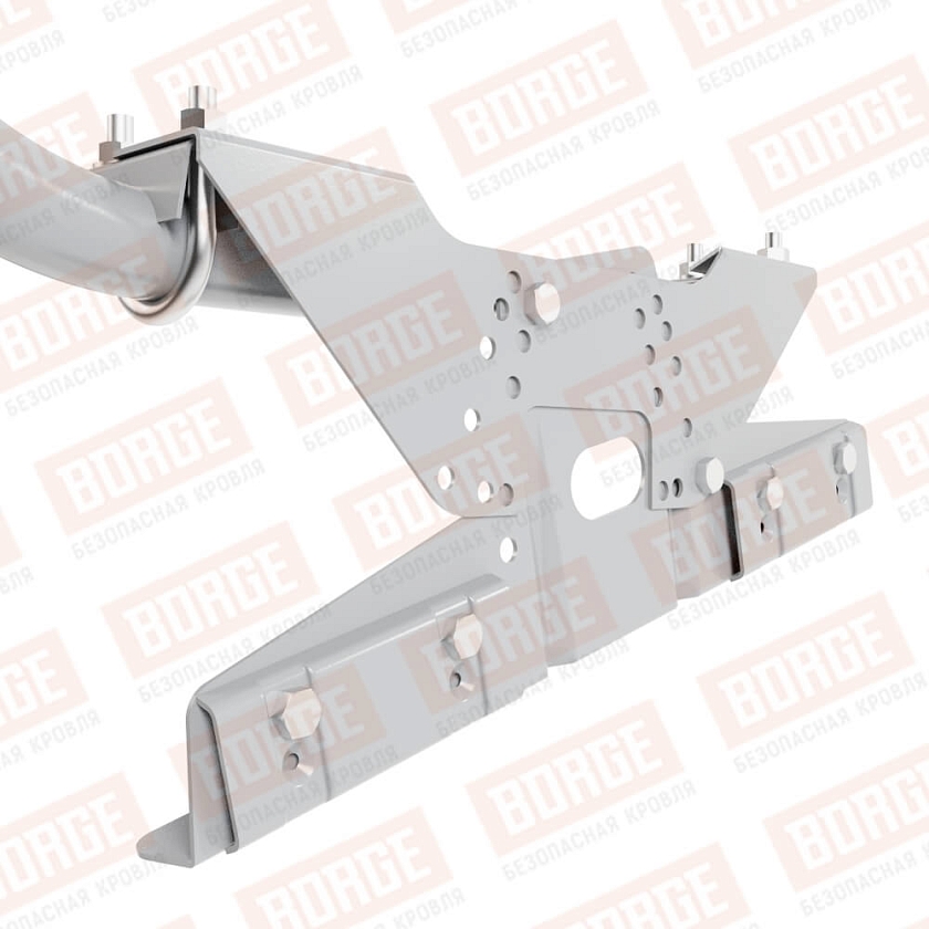 Ограждение кровельное BORGE H-120см, 3м, для фальцевой кровли, сигнально-серый (RAL 7004)