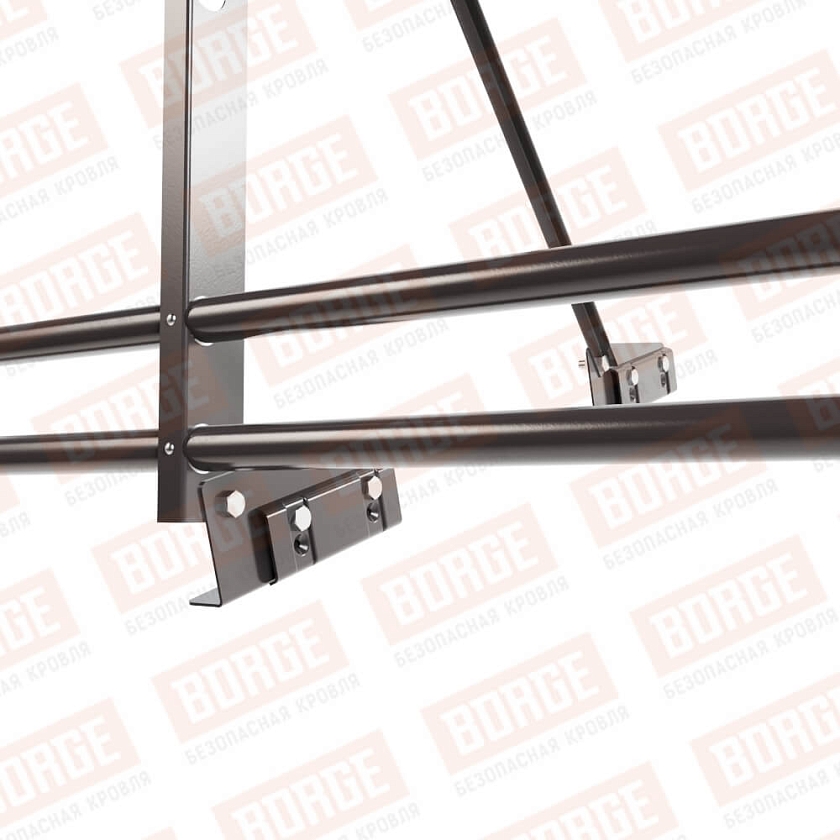 Ограждение декоративное NewLine H-90см, 3м, для фальц. кров., серо-коричневый (RAL 8019), с двумя доп. трубами