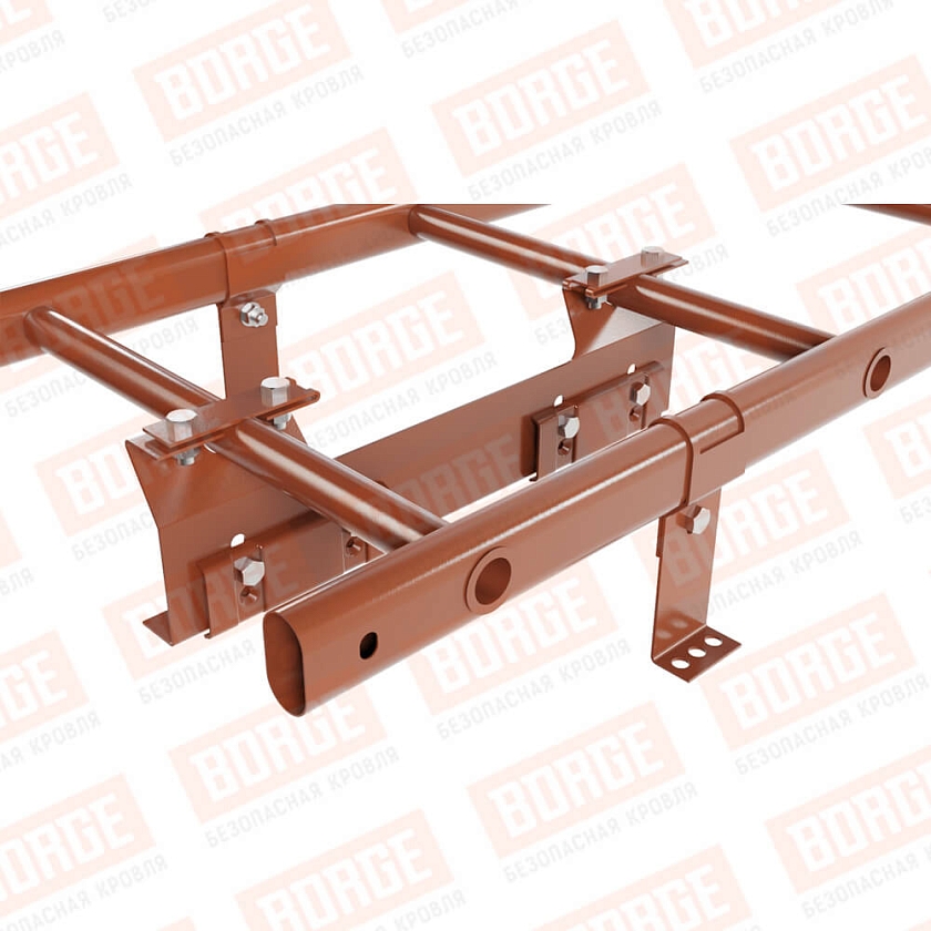 Комплект лестница кровельная NewLine 1,8м, для фальцевой кровли, терракотовый (RAL 8004)