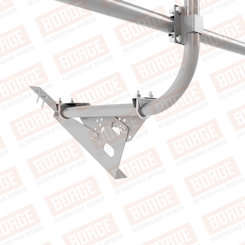 Ограждение кровельное BORGE H-60см, 3м, для композитной черепицы, сигнально-серый (RAL 7004)