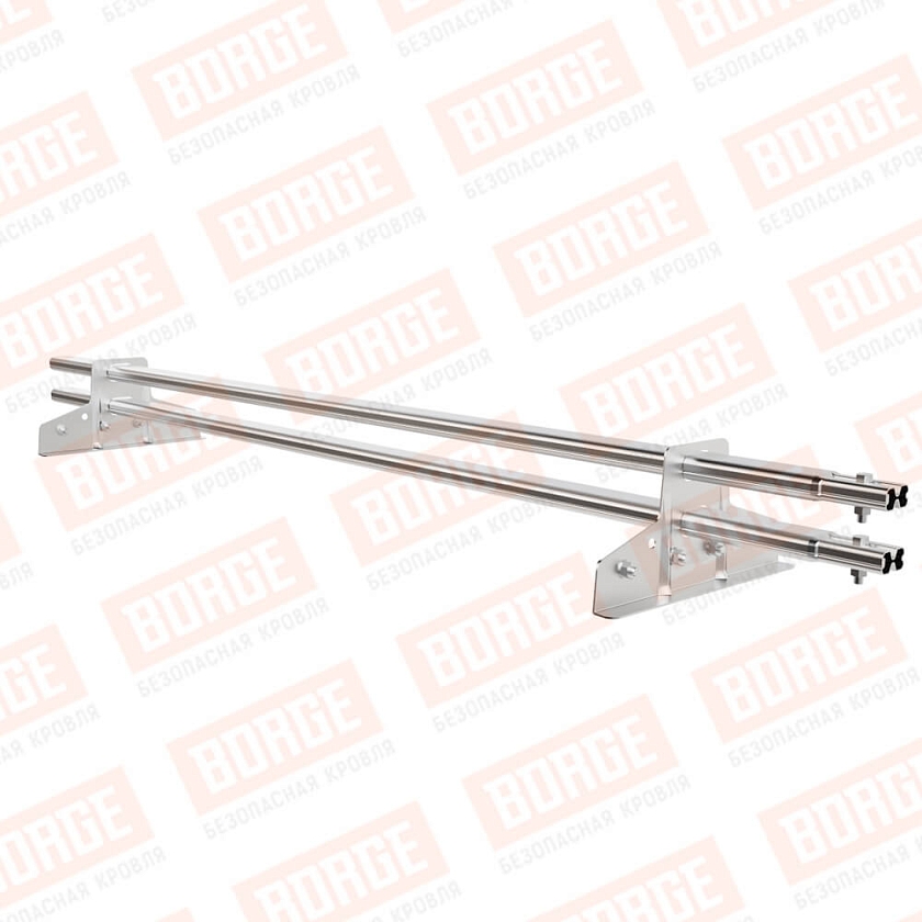 Снегозадержатель трубчатый BORGE 1,5м, 2 опоры, для фальцевой кровли, цинк