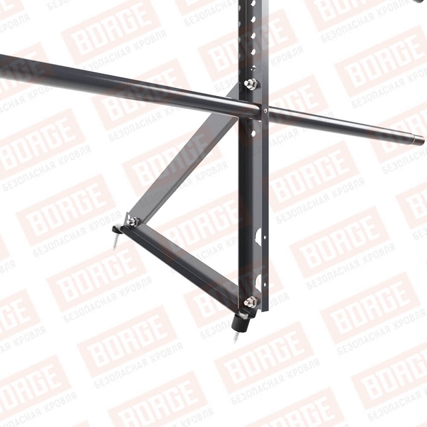 Ограждение кровельное Русский Рубеж H-60см, 3м, серый графит (RAL 7024)