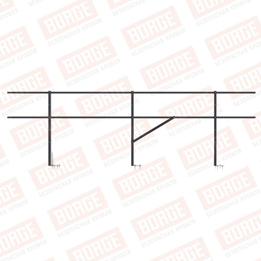 Ограждение плоских кровель Русский Рубеж Н-90, 3м, верхнее крепление, серый графит (RAL 7024)