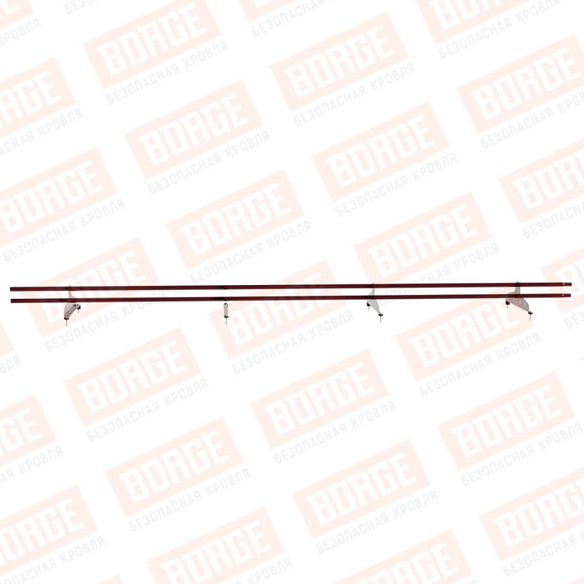 Снегозадержатель трубчатый NewLine 3м, D-25мм, 4 опоры, красное вино (RAL 3005)