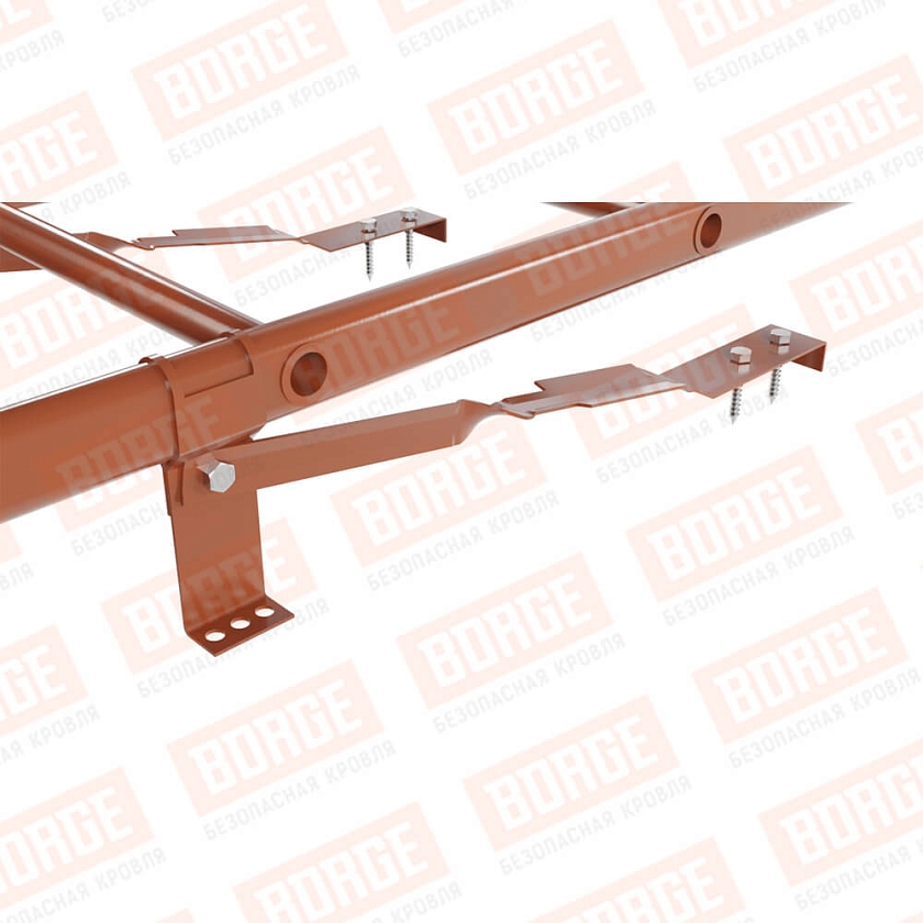 Комплект лестница кровельная BORGE 2,7м, для штучной черепицы, терракотовый (RAL 8004)