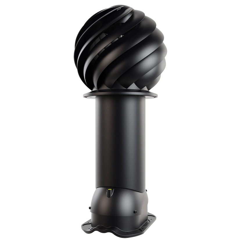 Роторная вентиляция Viotto, для МЧ Финнера, d-150мм, утепленная, чёрный (RAL 9005)