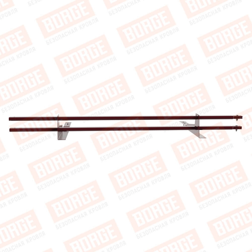 Снегозадержатель трубчатый BORGE 1,5м, 2 опоры, для композит. черепицы, красное вино (RAL 3005)