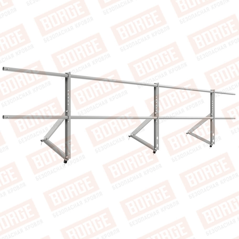 Ограждение кровельное Русский Рубеж H-60см, 3м, бело-алюминиевый (RAL 9006)