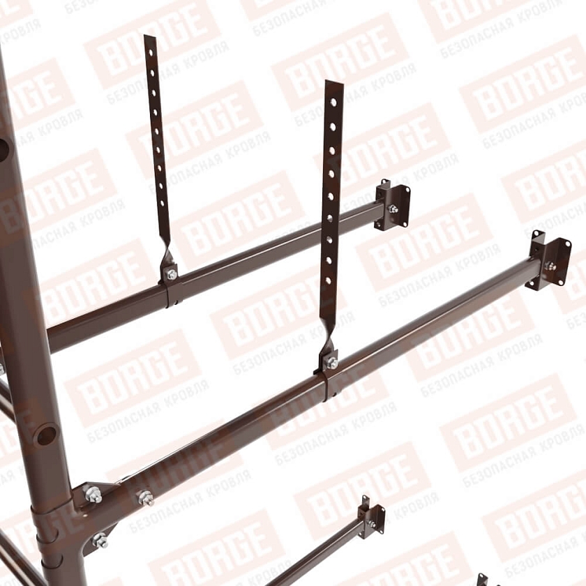 Комплект лестница фасадная BORGE (верхняя секция), 1,8м, коричневый шоколад (RAL 8017 matt)