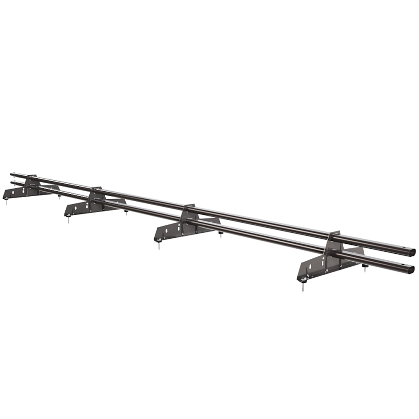 Снегозадержатель трубчатый Русский Рубеж 25х45мм, 3м, 4 опоры, серо-коричневый (RAL 8019)