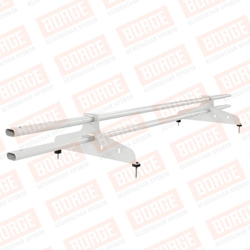 Снегозадержатель трубчатый NewLine 1,5м, 20x40мм, 2 опоры, сигнально-белый (RAL 9003)