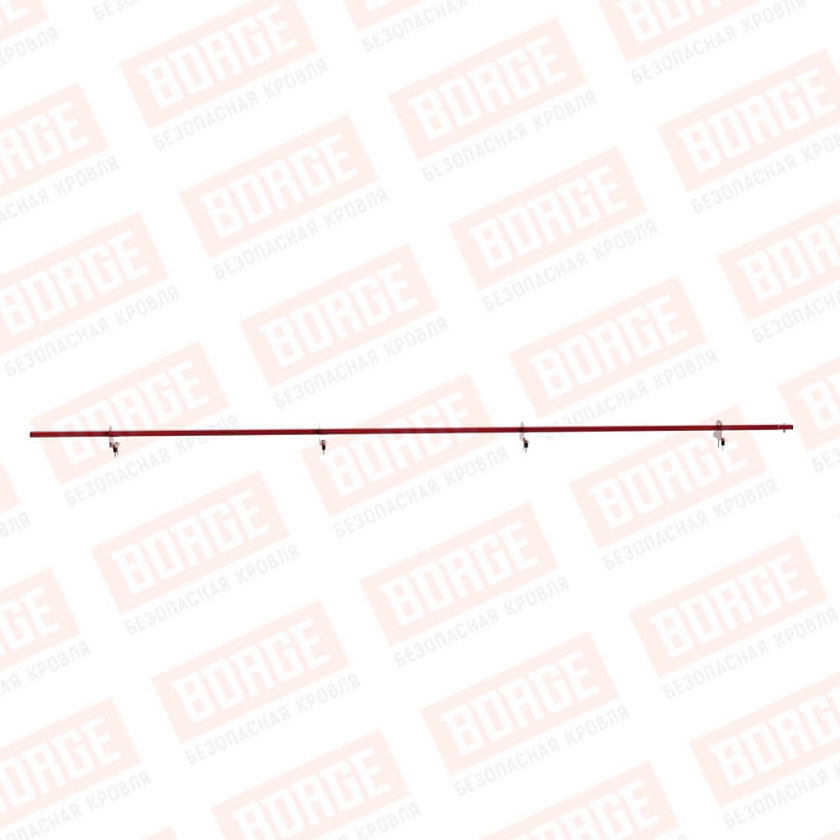 Снегозадержатель однотрубчатый BORGE 3м, 4 опоры, рубиново-красный (RAL 3003)