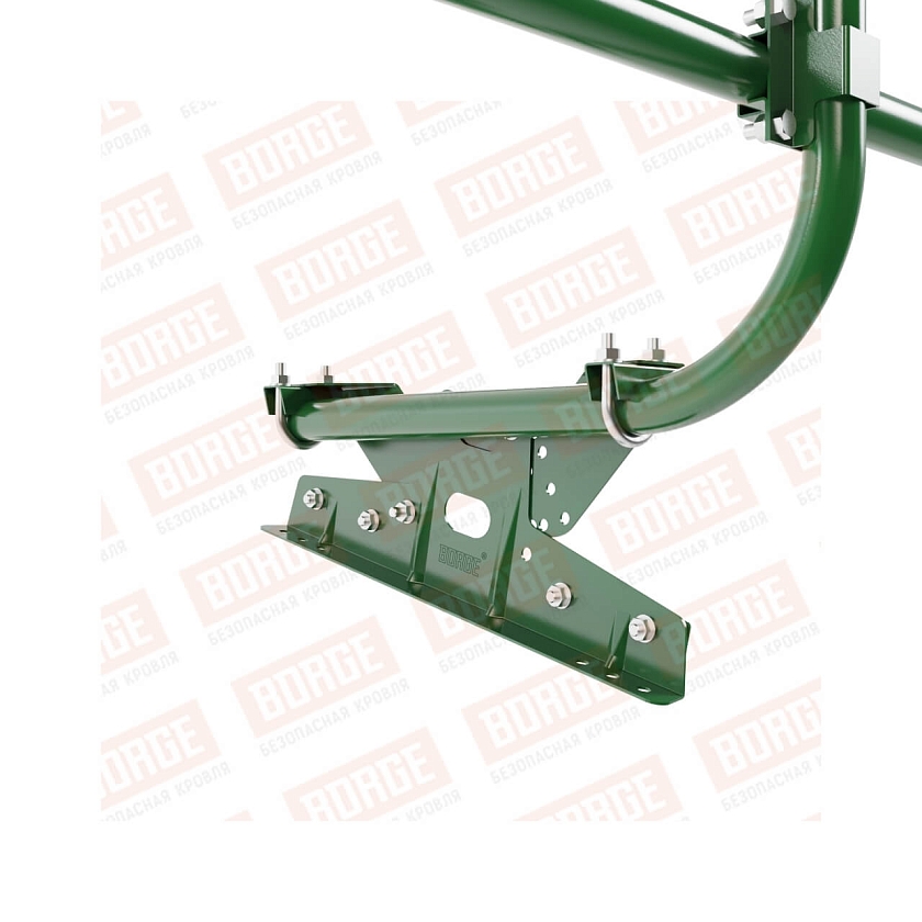 Ограждение кровельное BORGE H-60см, 3м, для фальцевой кровли, лиственно-зеленый (RAL 6002)