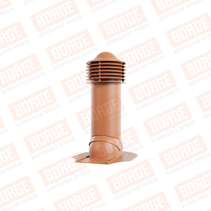 Труба вентиляционная Viotto, для мягкой кровли при монтаже, d-125мм, утепленная, терракотовый (RAL 8004)