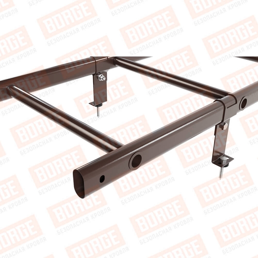 Комплект лестница кровельная BORGE 1,8м, коричневый шоколад (RAL 8017)