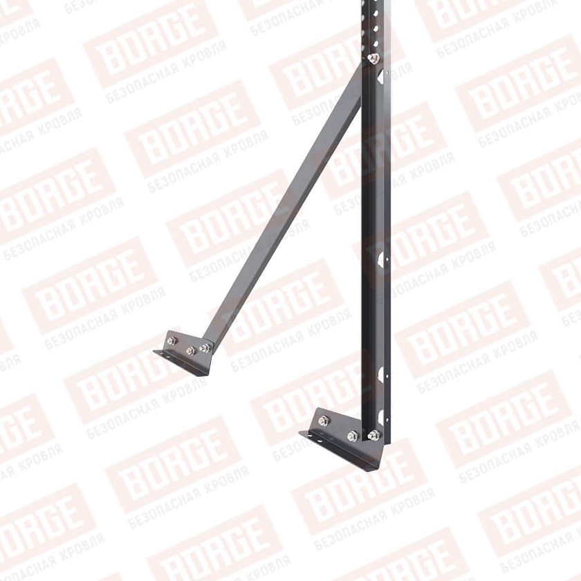 Ограждение кровельное Русский Рубеж H-120см, 3м, для фальцевой кровли, серый графит (RAL 7024)