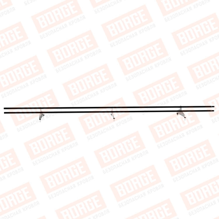 Снегозадержатель трубчатый NewLine 3м, D-25мм, 3 опоры, чёрный (RAL 9005)