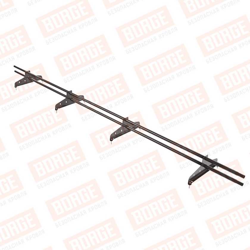 Снегозадержатель трубчатый NewLine 3м, D-25мм, 4 опоры, серо-коричневый (RAL 8019)