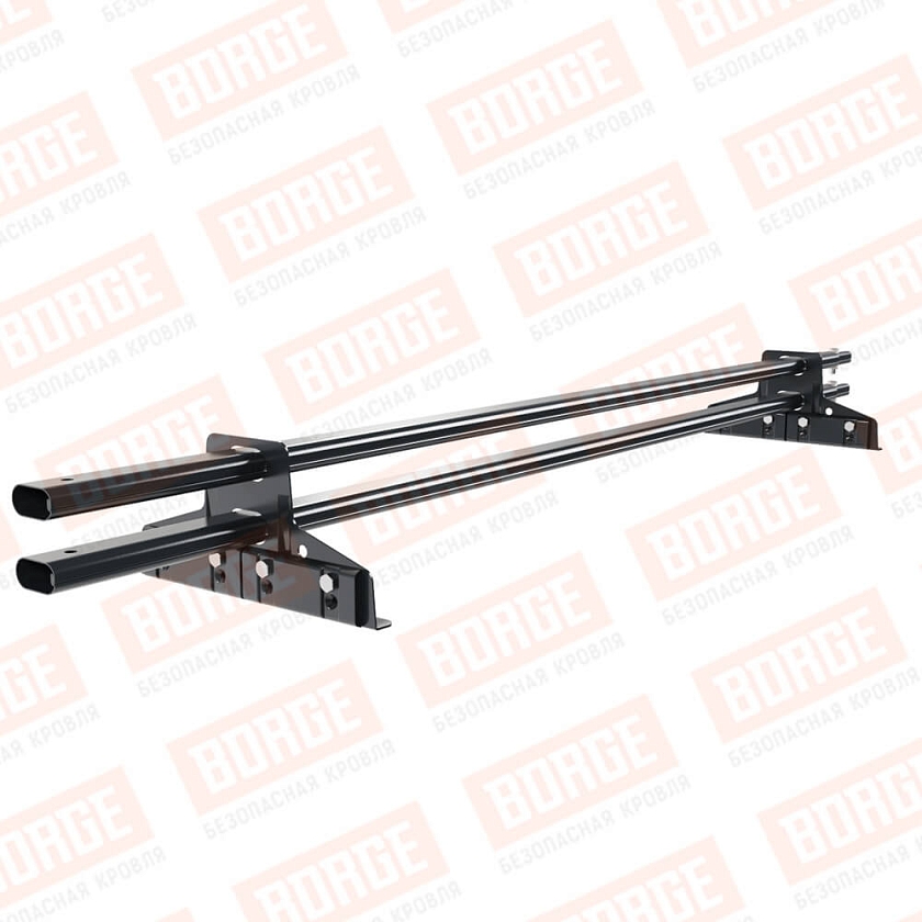 Снегозадержатель трубчатый BORGE 1,5м, 2 опоры, для фальцевой кровли, антрацитово-серый (RAL 7016)