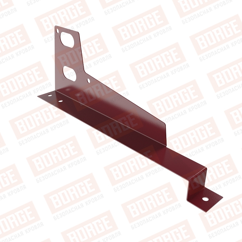 Универсальный кронштейн Русский Рубеж, оцинк., для МЧ с выс. ступен., красное вино (RAL 3005), 400мм