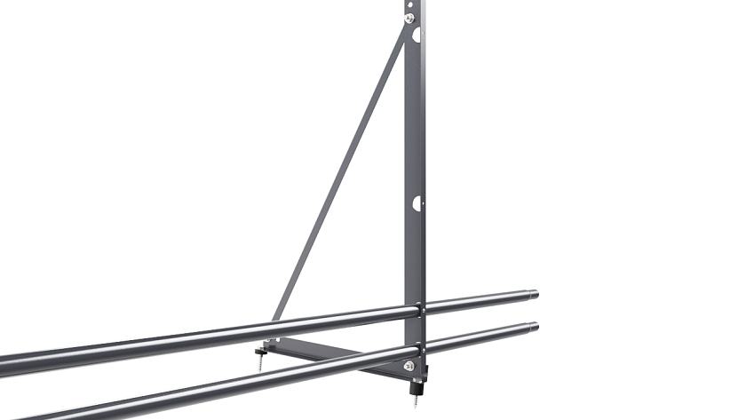 Ограждение кровельное NewLine H-120см, 3м, серый графит (RAL 7024), с двумя доп. трубами