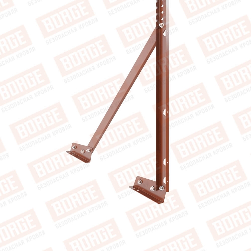 Ограждение кровельное Русский Рубеж H-120см, 3м, для фальцевой кровли, терракотовый (RAL 8004)