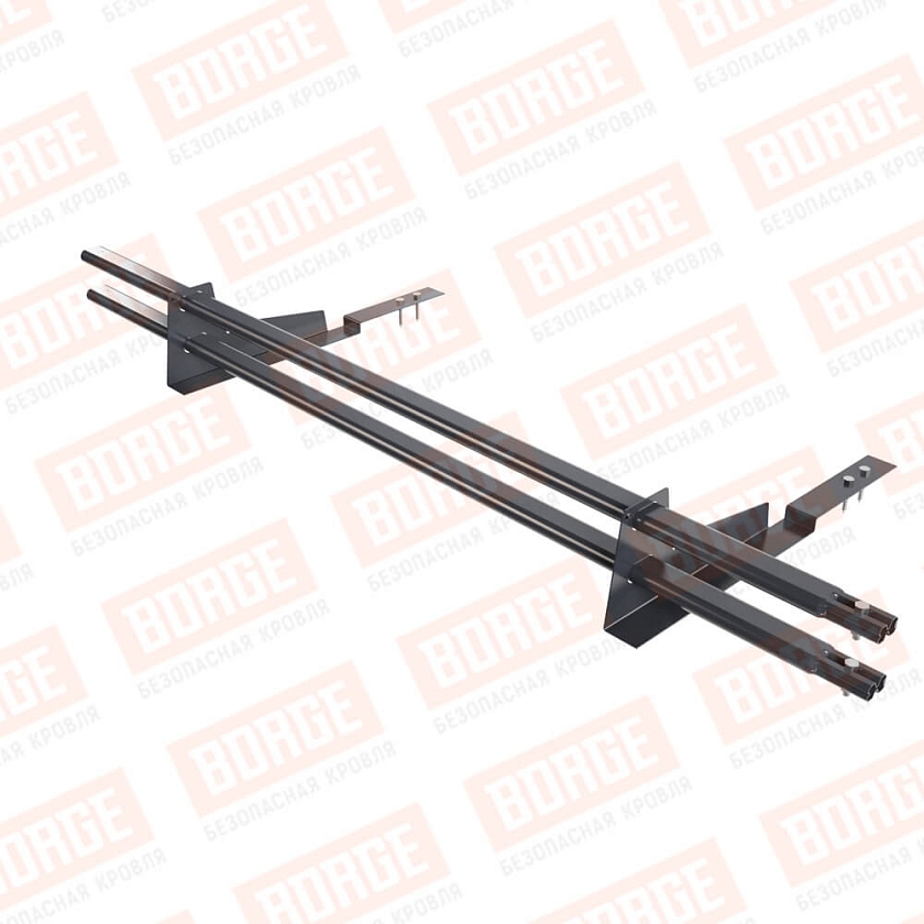 Снегозадержатель трубчатый BORGE 1,5м, 2 опоры, для композит. черепицы, серый графит (RAL 7024 matt)