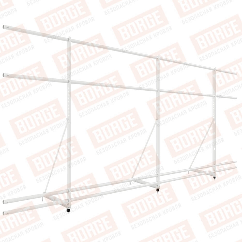 Ограждение декоративное NewLine H-120см, 3м, сигнально-белый (RAL 9003), с двумя доп. трубами