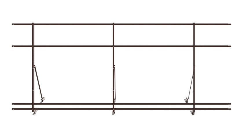 Ограждение кровельное NewLine H-120см, 3м, для фальц. кров., коричневый шоколад (RAL 8017), с двумя доп. трубами