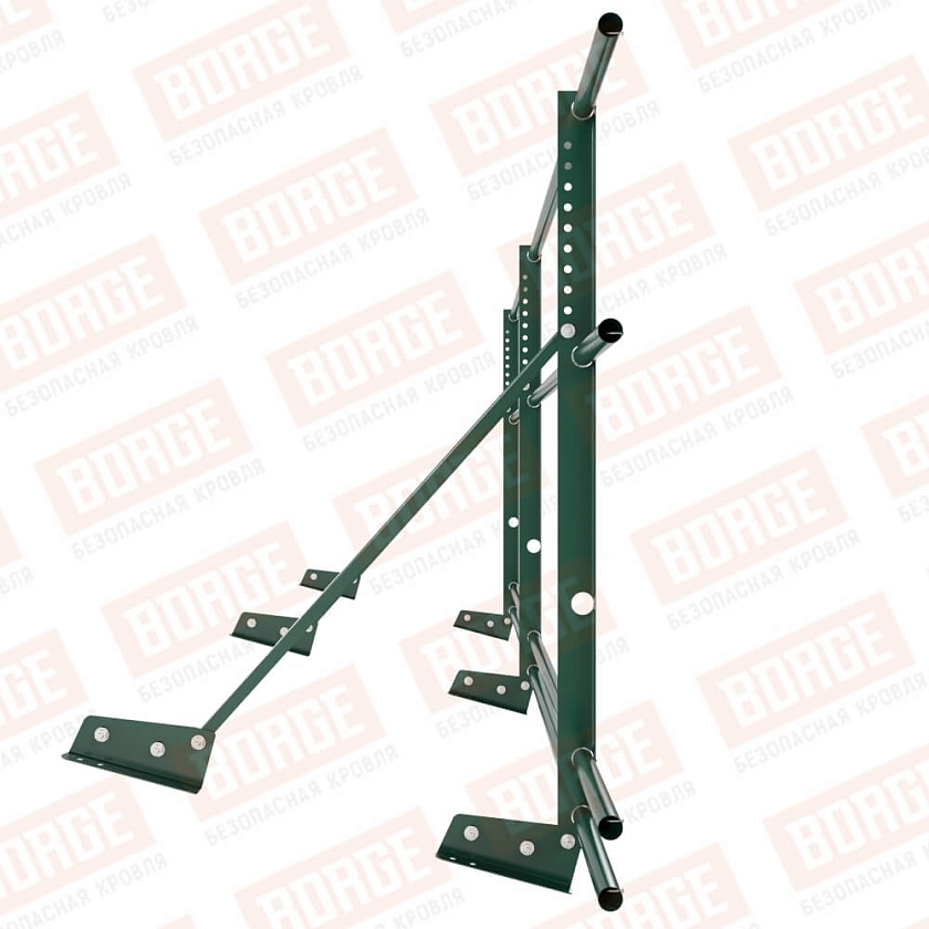 Ограждение декоративное NewLine H-90см, 3м, для фальц. кров., зеленый мох (RAL 6005), с двумя доп. трубами