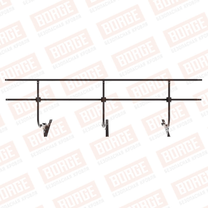 Ограждение кровельное BORGE H-90см, 3м, для черепичной кровли, серо-коричневый (RR 32)