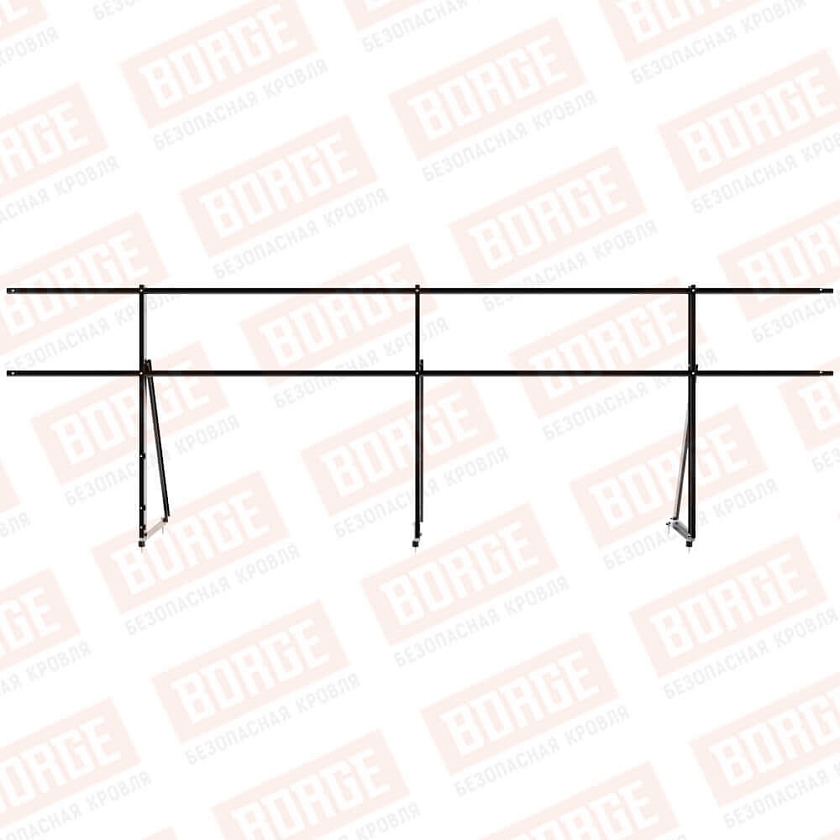 Ограждение кровельное Русский Рубеж H-90см, 3м, чёрный (RAL 9005)
