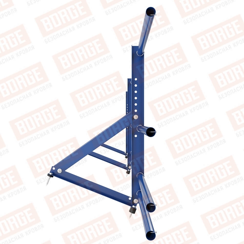 Ограждение кровельное Русский Рубеж H-60см, 3м, сигнально-синий (RAL 5005), с двумя доп. трубами