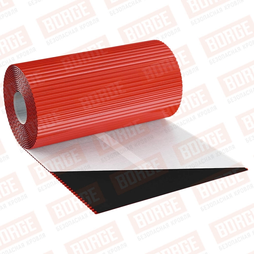 Лента примыкания алюминиевая BORGE, Классик 300мм, 5м, коричнево-красный (RAL 3011)