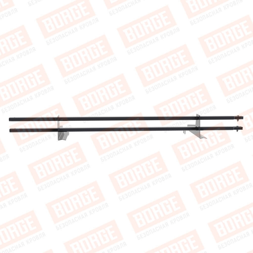 Снегозадержатель трубчатый BORGE 1,5м, 2 опоры, для черепичной кровли, серый графит (RAL 7024)