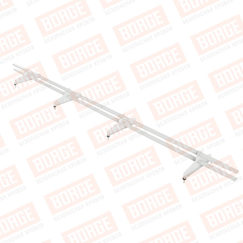 Снегозадержатель трубчатый NewLine 3м, 20х40мм, 4 опоры, сигнально-белый (RAL 9003)