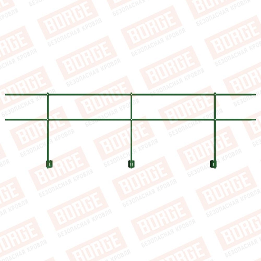 Ограждение парапетное NewLine H-90см, 3м, лиственно-зеленый (RAL 6002)