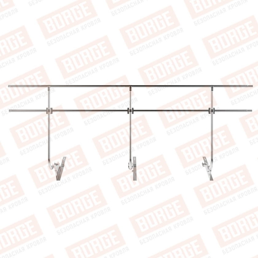 Ограждение кровельное BORGE H-120см, 3м, для композитной черепицы, цинк
