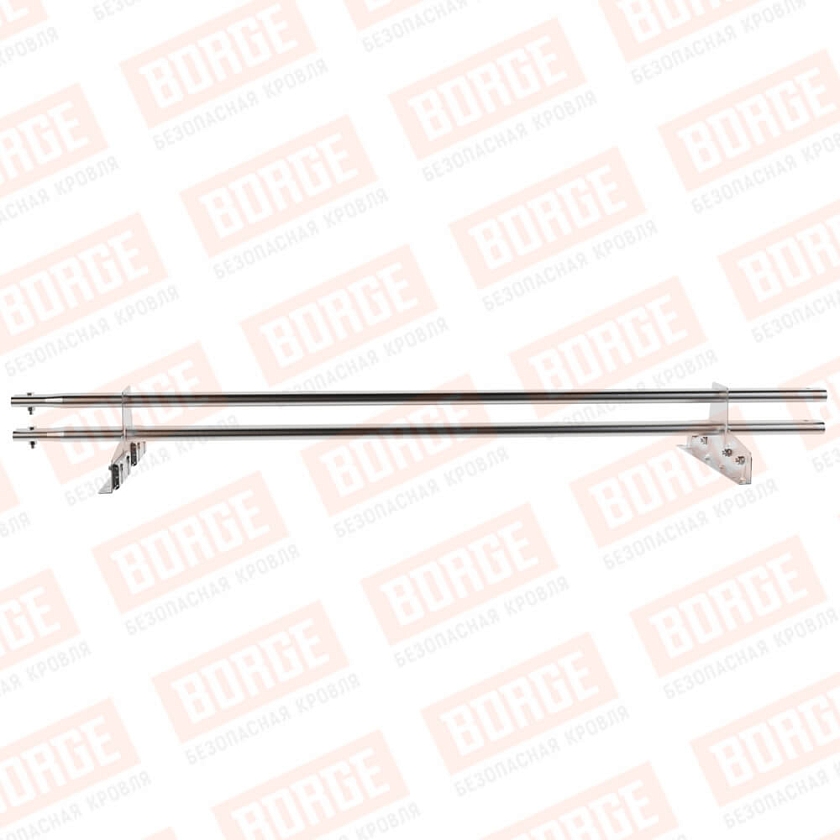 Снегозадержатель трубчатый Русский Рубеж 25х45мм, 1,5м, 2 опоры, для фальц. кров., цинк