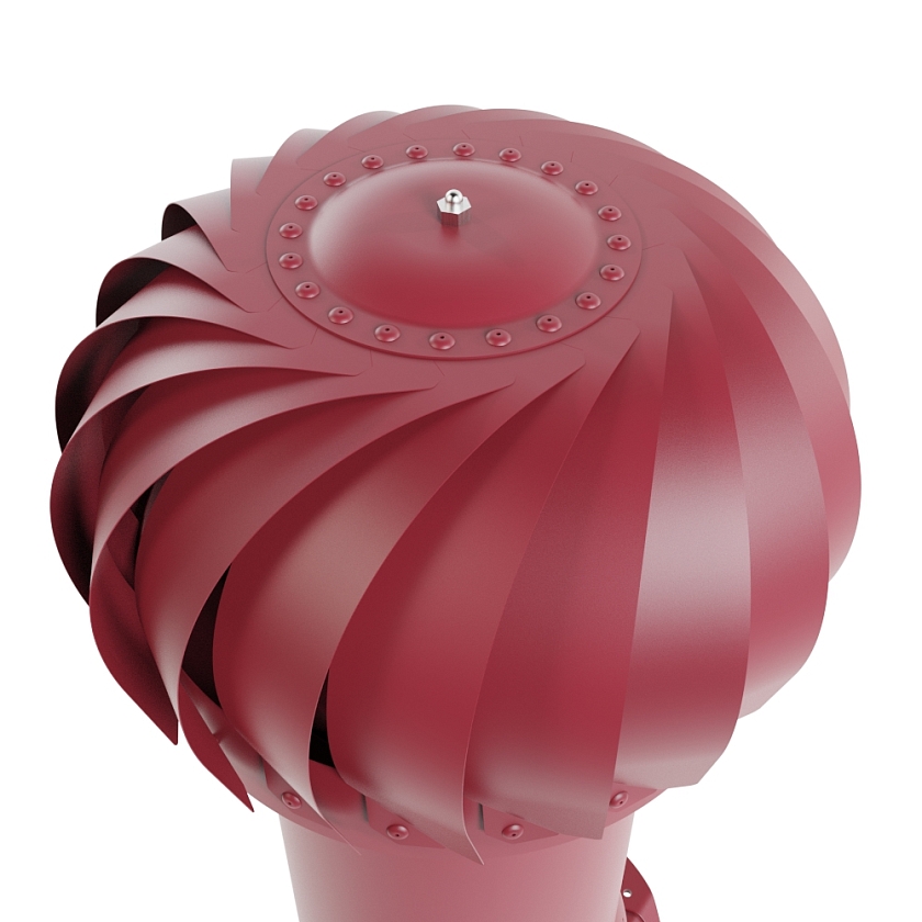 Роторная вентиляция Viotto, для МЧ Каскад, d-110мм, утепленная, красное вино (RAL 3005)