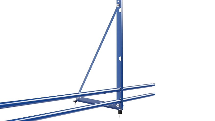 Ограждение кровельное NewLine H-120см, 3м, сигнально-синий (RAL 5005), с двумя доп. трубами