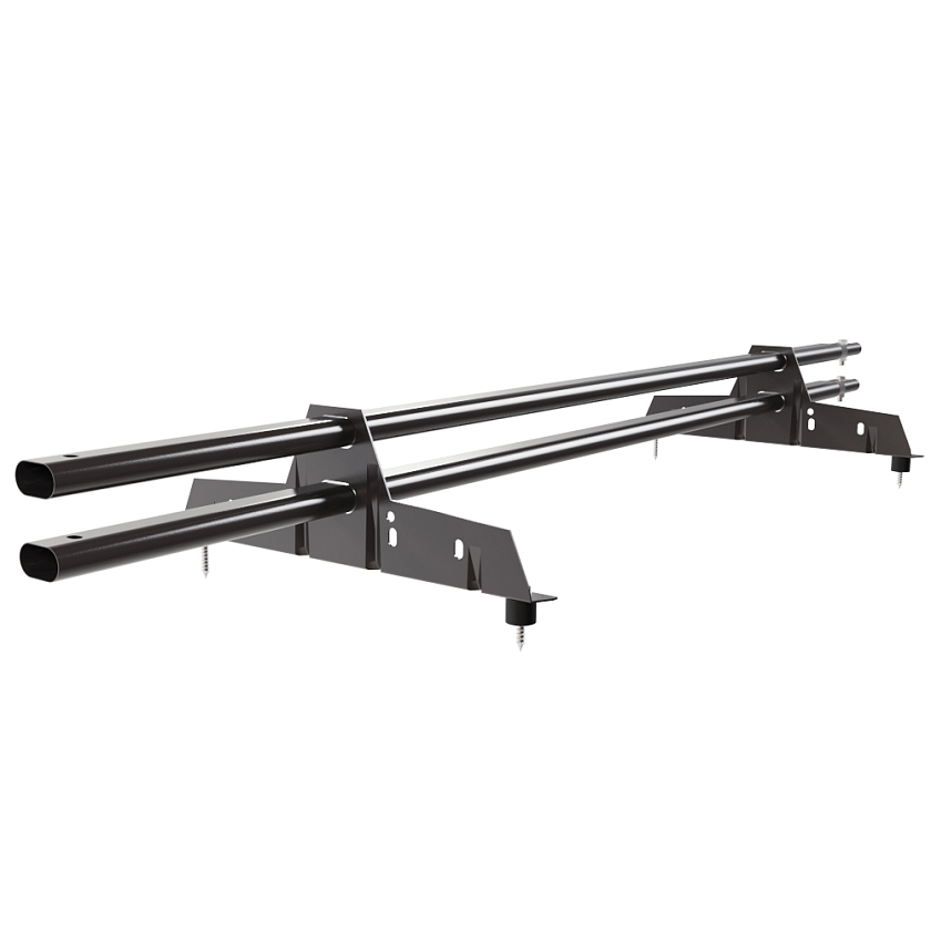 Снегозадержатель трубчатый Русский Рубеж 25х45мм, 1,5м, 2 опоры, серо-коричневый (RR 32)