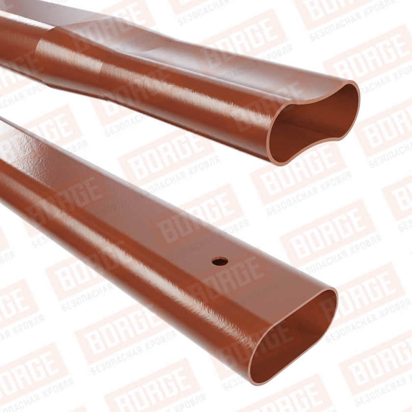 Труба снегозадержателя NewLine 40x20x3000, терракотовый (RAL 8004)