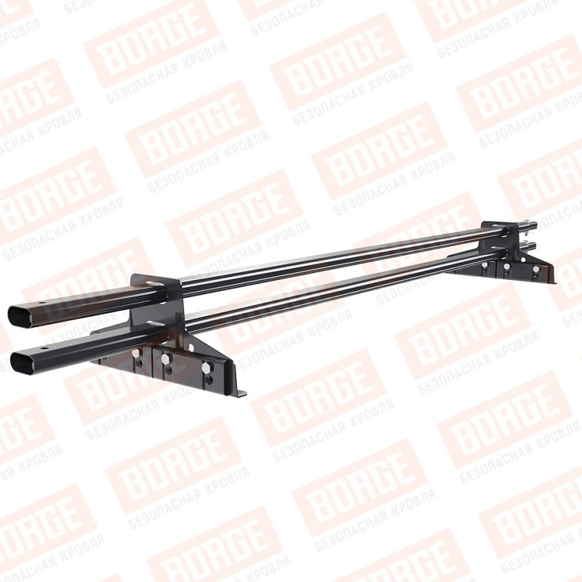 Снегозадержатель трубчатый BORGE 1,5м, 2 опоры, для фальцевой кровли, серый графит (RAL 7024 matt)