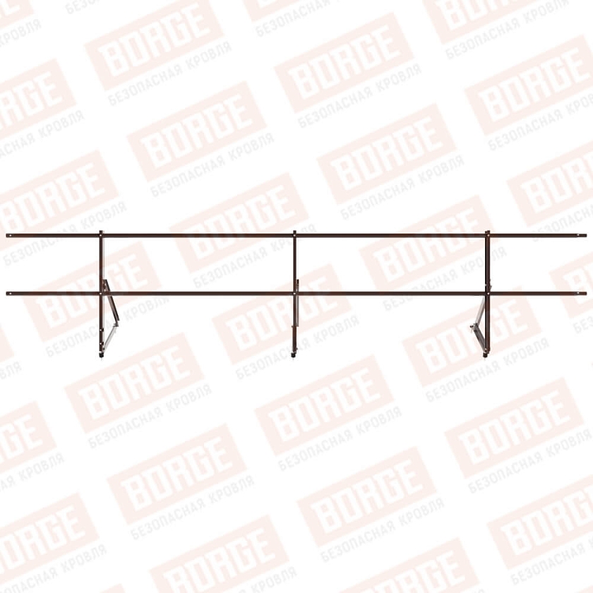 Ограждение кровельное Русский Рубеж H-60см, 3м, коричневый шоколад (RAL 8017)