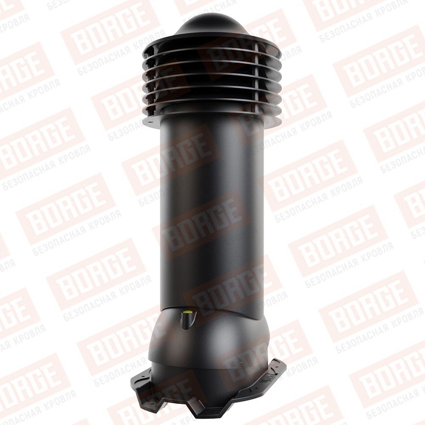 Труба вентиляционная Viotto, для профнастила С21, d-125мм, утепленная, чёрный (RAL 9005)