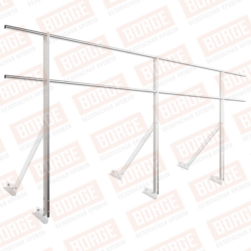 Ограждение кровельное Русский Рубеж H-120см, 3м, для фальцевой кровли, цинк